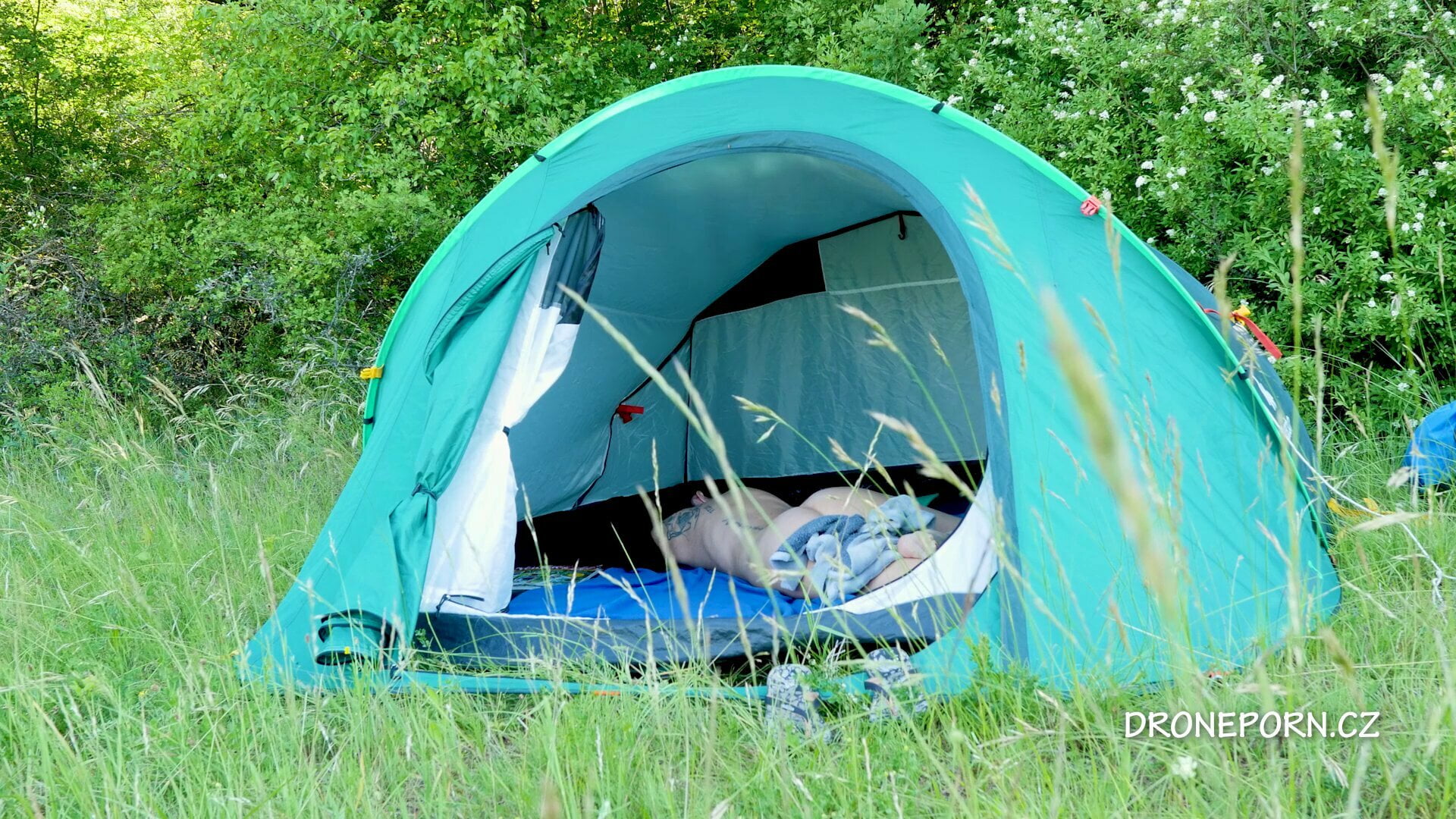 Nudist MILF Alzbeta sleeping in the tent