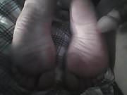 Cumming on wifes sexy soles