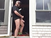 Daddy gets a knock on the door while jacking