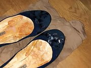 Cum on GF Blue Flat Ballerinas (12. Shot)