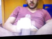 Arab guy edging his super beer can  thick huge dick
