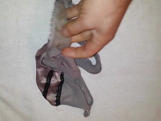 jerking over a used thong