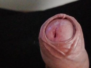 Hand wand in my uncut cock...