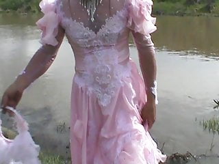 Pink gown in a lake...