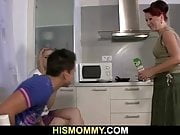 Lesbian mother eats her young pussy before dildo fuck