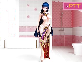 Colored Hair, 3d Hentai, Dance, Big Boobs Teen