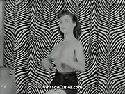 Naked Brunette Dances for Audience (1950s Vintage)