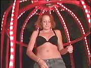 Hot dancing slut in cage