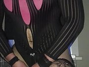 Young sissy in seetrough top sexy bra and lingerie
