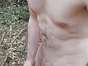 Wanking in Woods naked 
