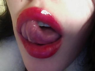 Softcore, Sexy Red Lips, Glossy Lips, Amateur