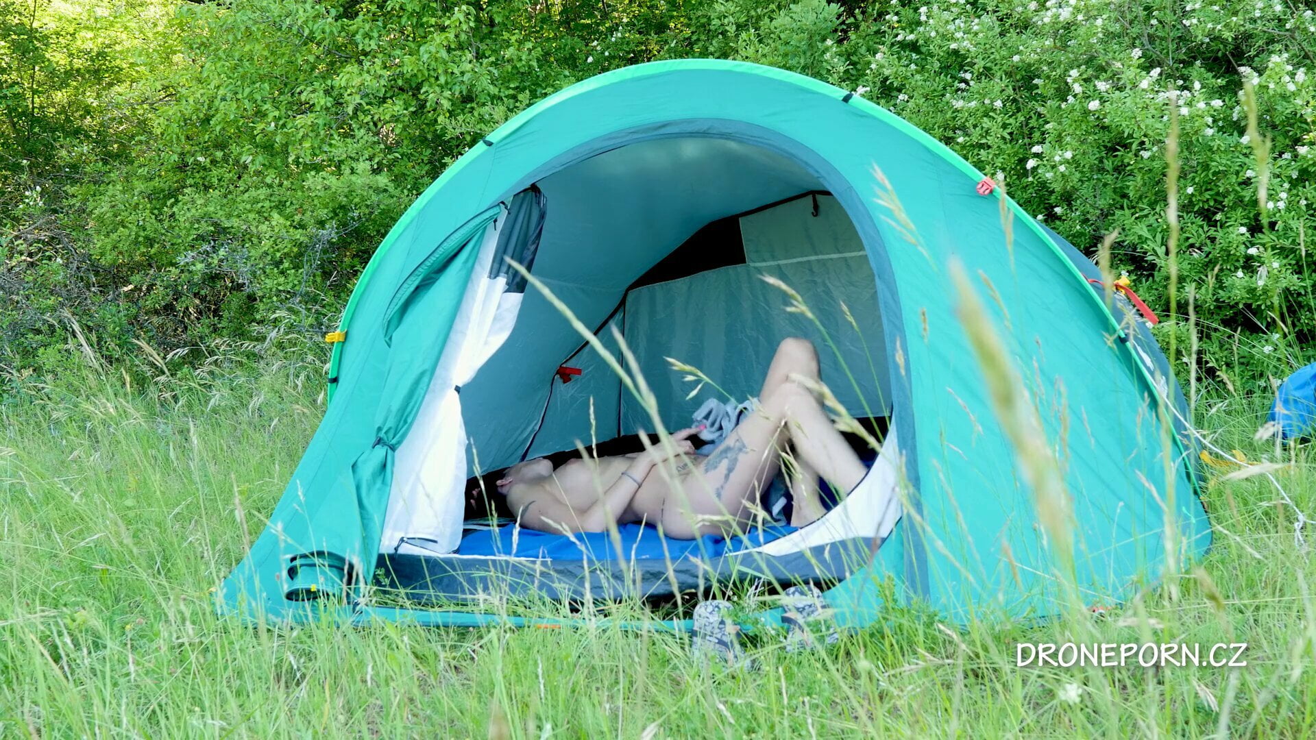 Nudist MILF Alzbeta sleeping in the tent