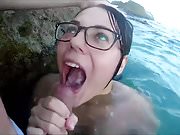 holiday blowjob in the sea