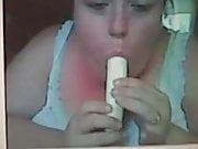 BBW Mandy from Maine playing with banana
