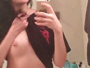 Death metal cutie does small tease
