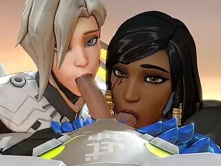  video: Mercy And Pharah Tag Teaming A Dick