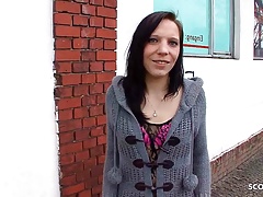 Slim German College Girl Pickup and Casting Fuck by old Guy