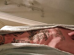 Tattooed hottest solo shower play