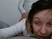 Eye rolling orgasm, she moans a lot...