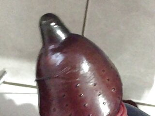 Masturbation cock with black orings balls...