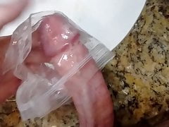 Cumming in a Plastic Bag Filled with Lube