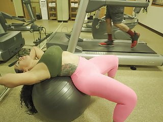 Workout, Latina Doggy, Creampie Masturbation, Pussy Gym