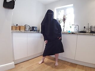 Dancing In Burqa With Niqab And Nothing Underneath
