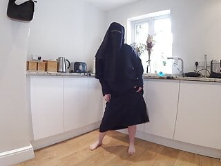 Dancing In Burqa With Niqab And Nothing Underneath...