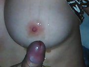 cum on my wife's huge Tits