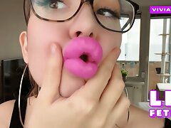Teasing you with big fake lips - Lots of kissing noises & dirty talk 