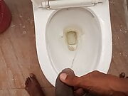 Rajesh pissing in the toilet seat