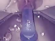 squirting with big dildo