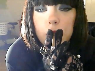 Tina Snua Smoking Mores In Lace Gloves - BBW Fetish Smoker