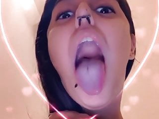Tongue spitting horny ahega0...
