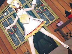 Rin - Hibana Dance + Gradual Undressing (3D HENTAI)