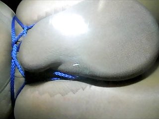 Blue String Pantyhose Bondage...