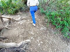 Amateur outdoor teen piss - She pisses in the nature, wearing fishnet stockings and no panties - Public fetish couple