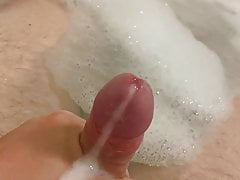 Cum dripping cock in bath