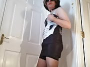 Crossdresser in fishnets