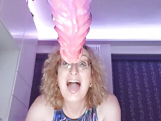 Dragon Dildo, Real Orgasm, Mature MILF, Solo