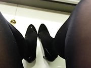 Black Patent Pumps with Pantyhose Teaser 2