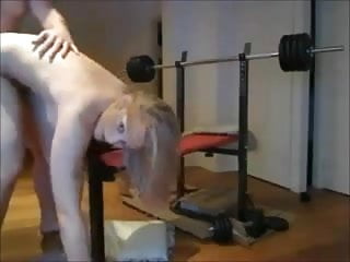Mother, Curvy Blonde MILF, Workout, Bench