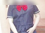 Japanes Crossdresser Uniform onanism No.2