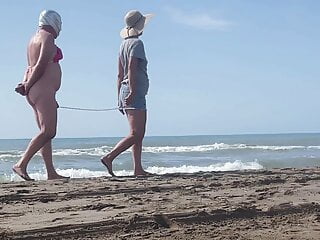 Slave Training On The Beach