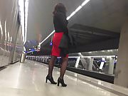 Train station hot skirt.mov