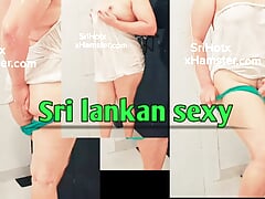 Sri lankan new sexy brunette  girl bath and solo fun