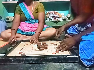 Village Bigg boobs aunty Bigg boobs aunty Carrom board is playing with man