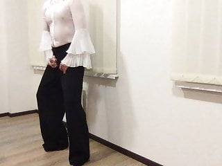 Blouse And Wide Pants. Secretary Jerking