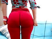 Superb Big Round Ass and Tiny Waist Latina In Tight Spandex