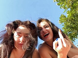  video: Mistress Lara and Domiatrix Nika show their beautiful feet